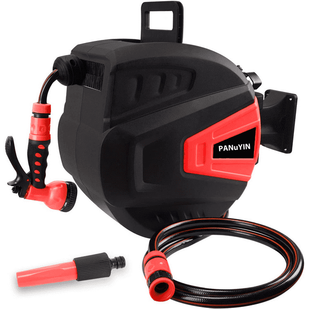 Segmented Positioning/Automatic Rewinding/Wall Mounting / 180°Rotating Bracket Wall-Mounted Retractable Garden Hose Reel QILIN Hose Reel Three Kinds Faucet Joints Segmented Positioning/Automatic Rewinding/Wall Mounting / 180°Rotating Bracket Wall-Mounted Retractable Garden Hose Reel QILIN Hose Reel Three Kinds Faucet Joints